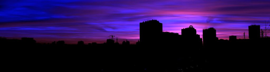 Sonnenuntergang Stadt Panorama Russland