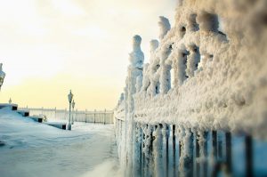 Winterlicher Vorhof in Russland